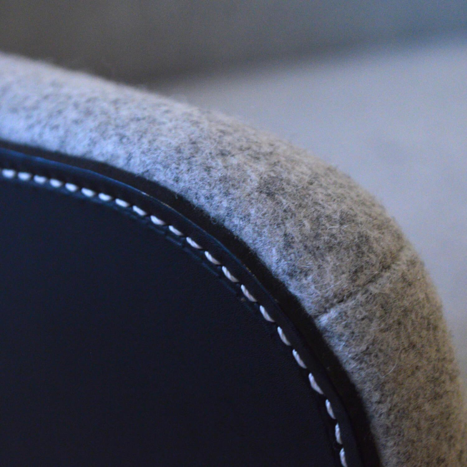 Walter Knoll - Drehsessel Foster 521-10C Stoff Divina Melange 120 Hellgrau Rücken Leder Schwarz - 3