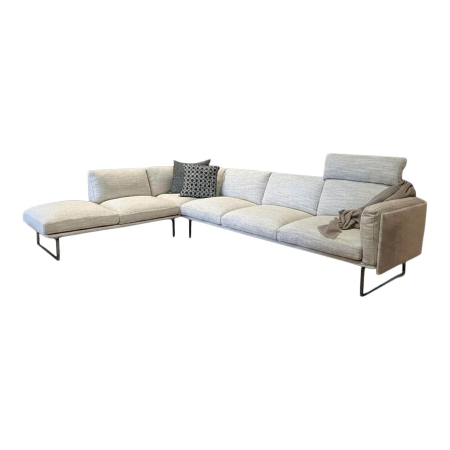 Cassina - Sofalandschaft 8 Stoff Loira Bianco Creme Weiß Creme Gestell Bronze Poliert ohne Dekokissen - 1