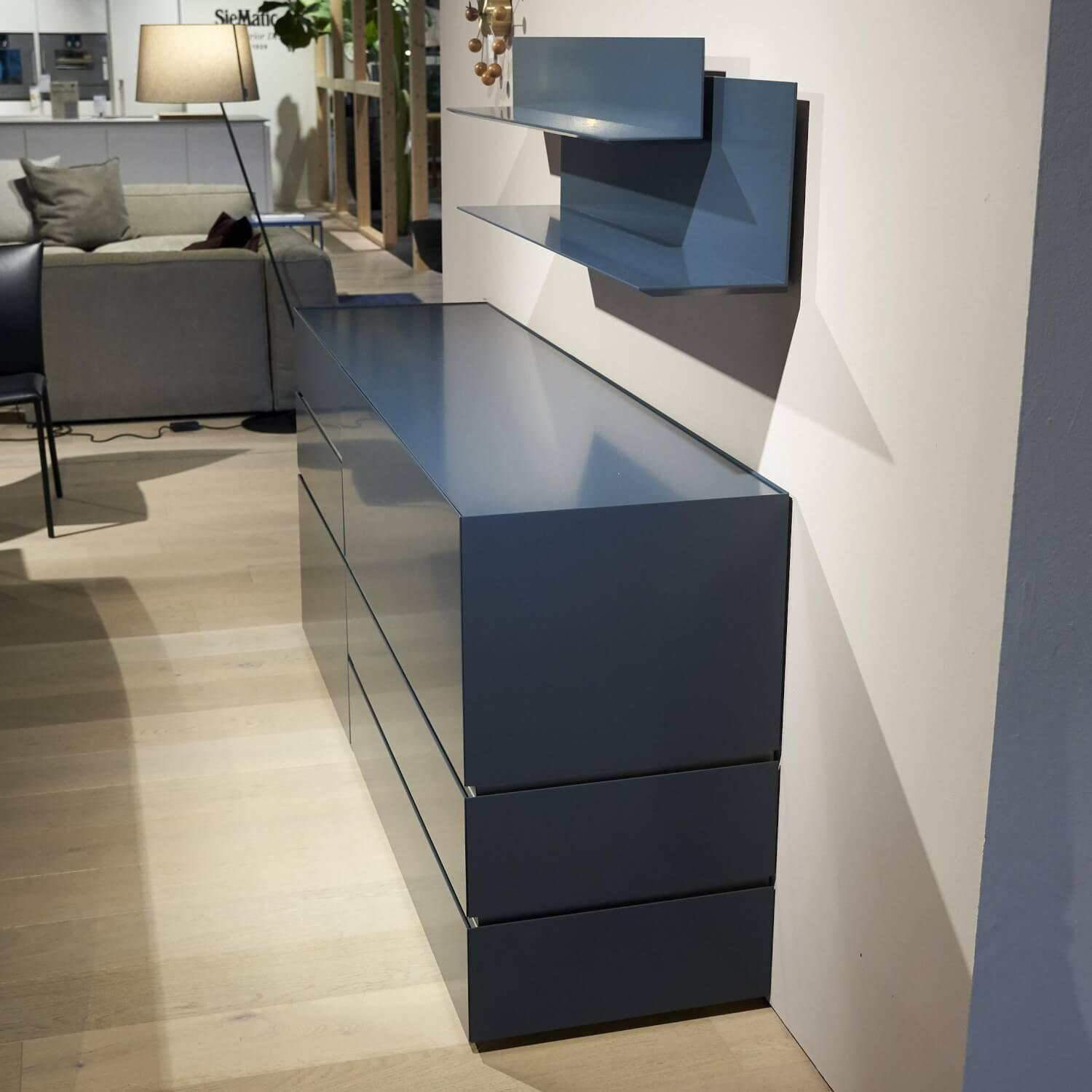 Interlübke - Sideboard Just Cube Bold Lack Atlantic M82 Blau Und Winkelregalkombination Lilu Lack Atlantic M82 Blau - 10