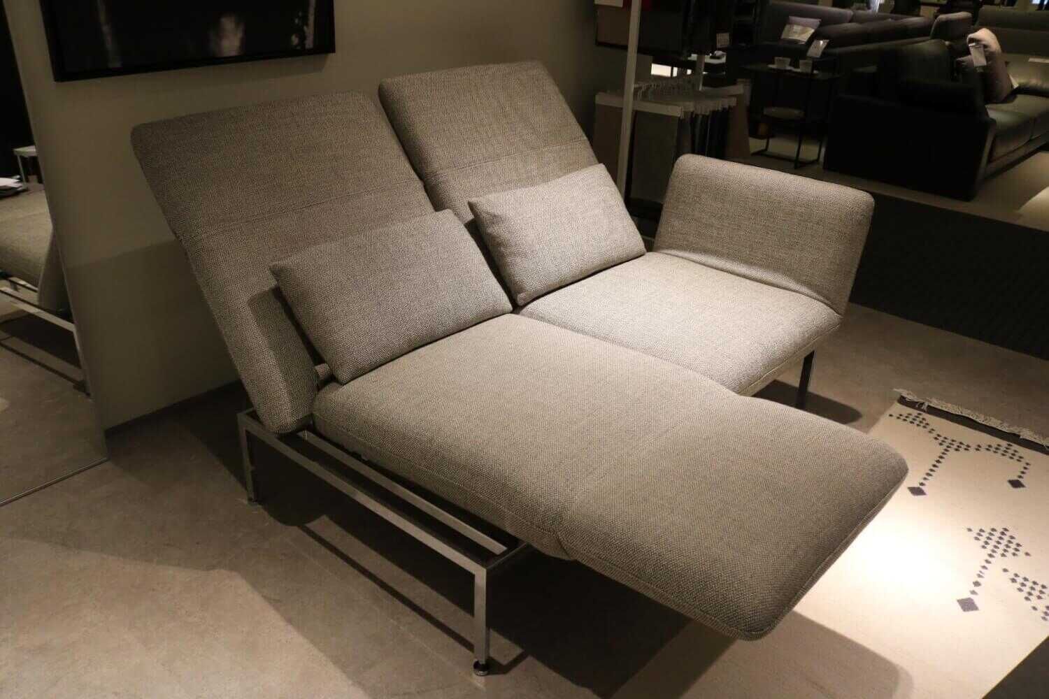 Brühl - Sofa Roro Medium 2m2Ds Stoff 4459 0090 Grau mit Drehsitzen - 4