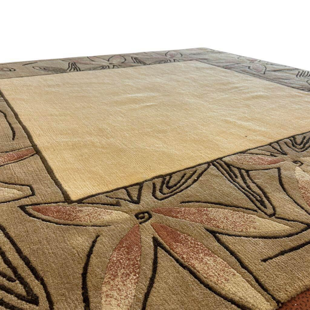 Eigene Herstellung - Teppich 200x200 cm Schurwolle Handgeknüpft Beige Gemustert - 3