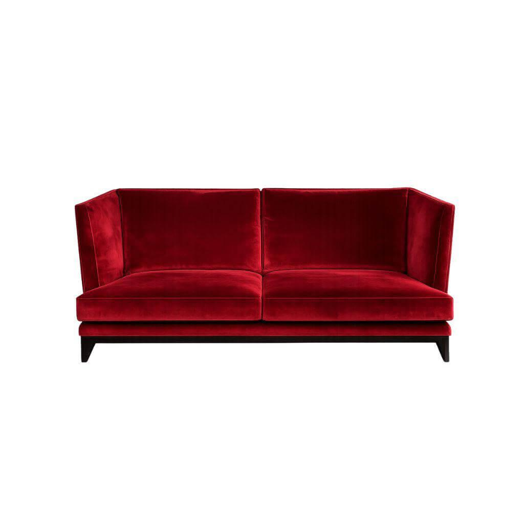 Bielefelder Werkstätten - Lounge Sofa Polo BW-162-3000 Stoff Emilia BW 1762-111 Rot Füße Holz Wengefarbig Gebeizt - 1