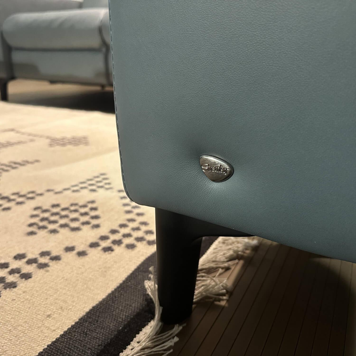 Stressless - Ecksofa Anna Leder Paloma 09472 Teal Blue Blau Fuß Organic 45 Matt Black Schwarz - 6