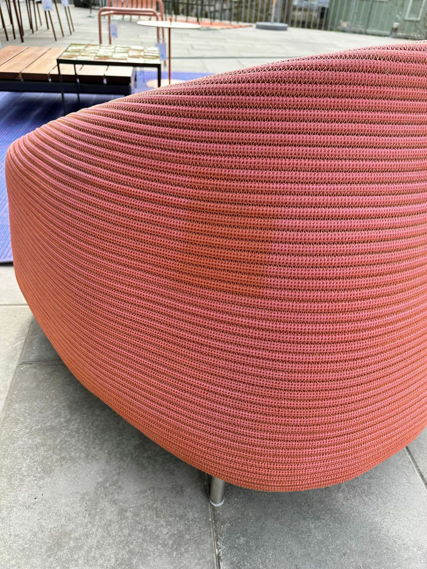 Paola Lenti - Sessel Afra Stoff Arancio Terracotta Orange Gestell Stahl AISI 316/304 Gleiter Kunststoff - 5
