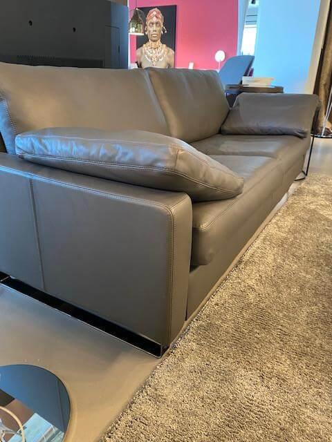 COR - Einzelsofa Conseta Leder 612 Anthrazit Metallkufen Schwarz Chrom - 6