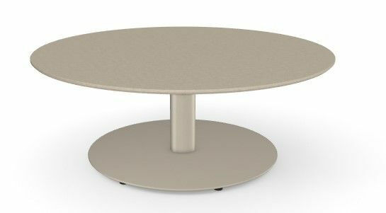 Tribù - Couchtisch T-Table Platte Keramik Linen C10 Grau Gestell Edelstahl Linen 10 Grau Pulverbeschichtet - 1