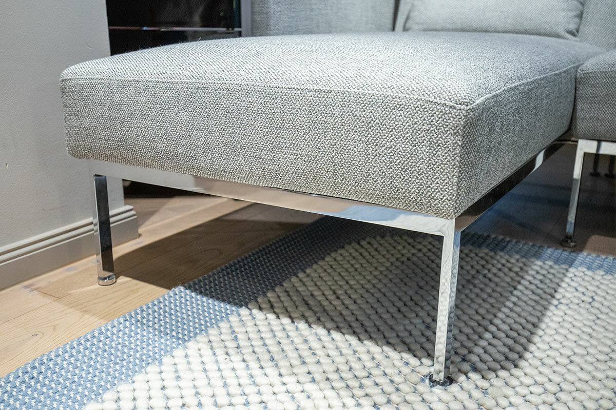 Brühl - Ecksofa Roro Spring Stoff 4459-90 Hellgrau Gestell Metall Verchromt Glänzend - 6