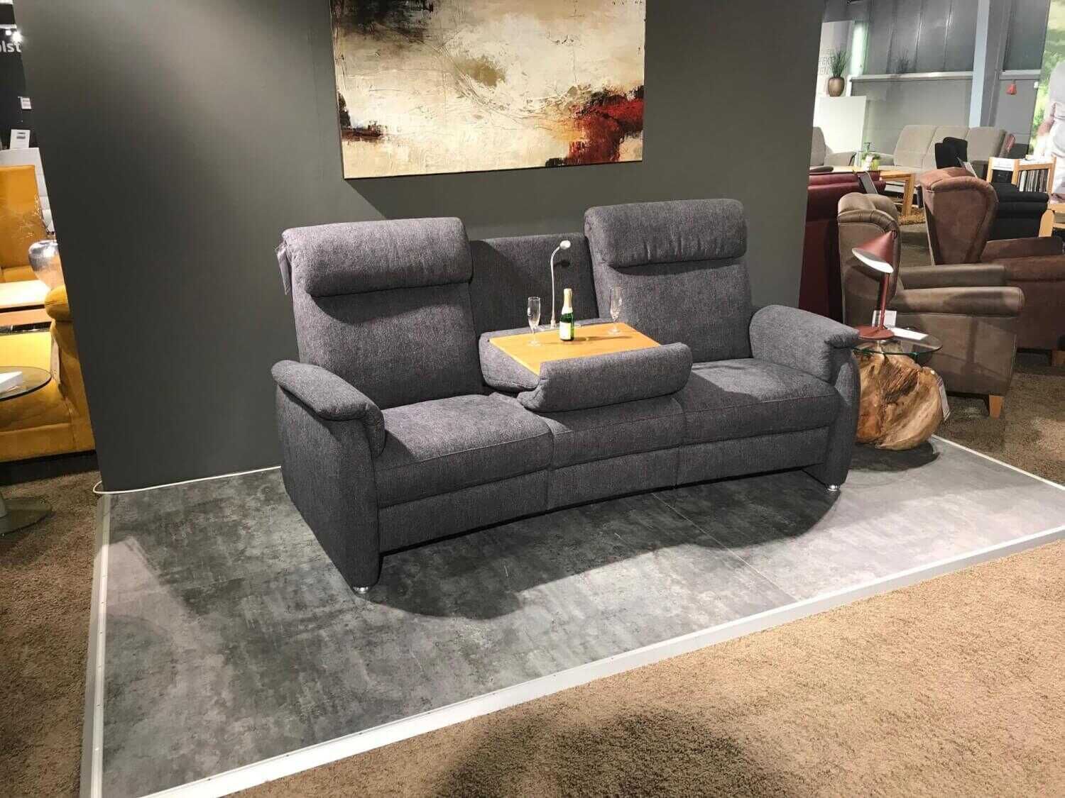 Sofa 3600 Stoff Grau mit Mittelkonsole