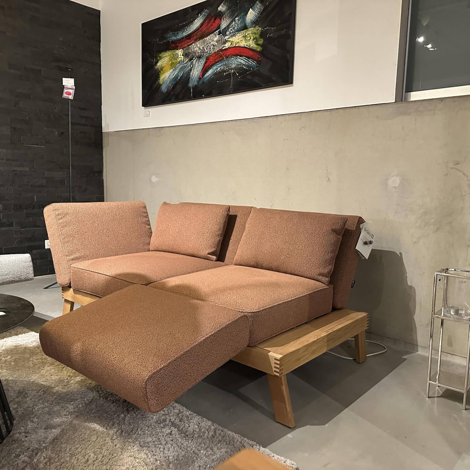 Brühl - Sofa Lofoten Lounge Stoff 5275 51 Orange Braun Gestell Eiche Hell Geölt - 5