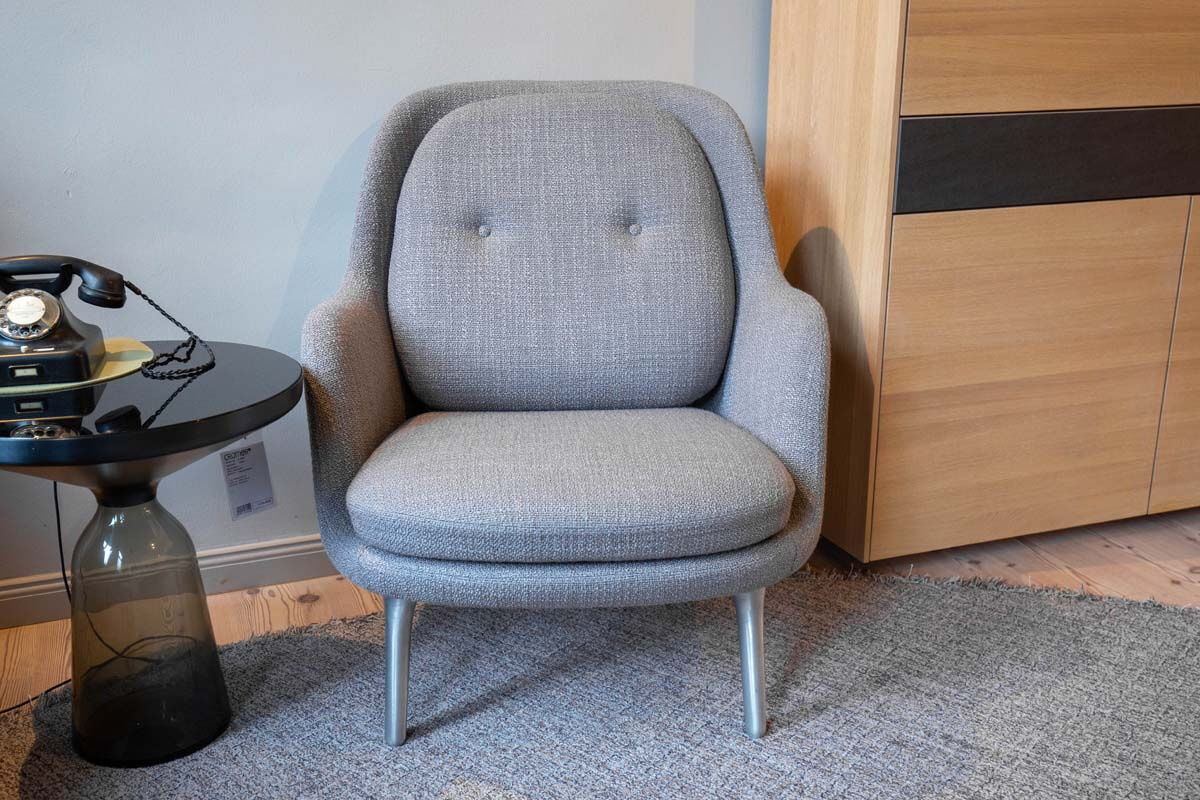 Fritz Hansen - Sessel Fri JH4 Stoff Loop Grau Füße Aluminium Gebürstet - 2