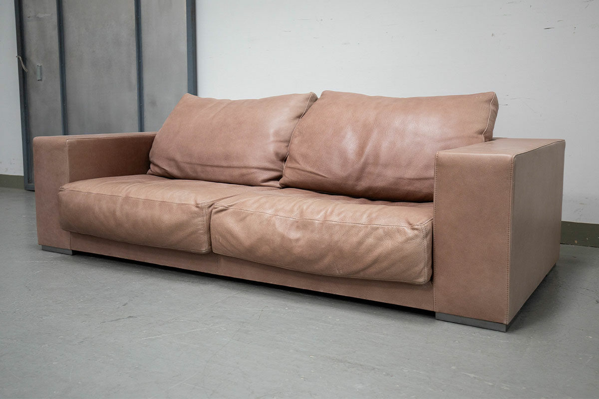 Baxter - Sofa Budapest Leder Old Shabby Scuro Hellbraun - 3