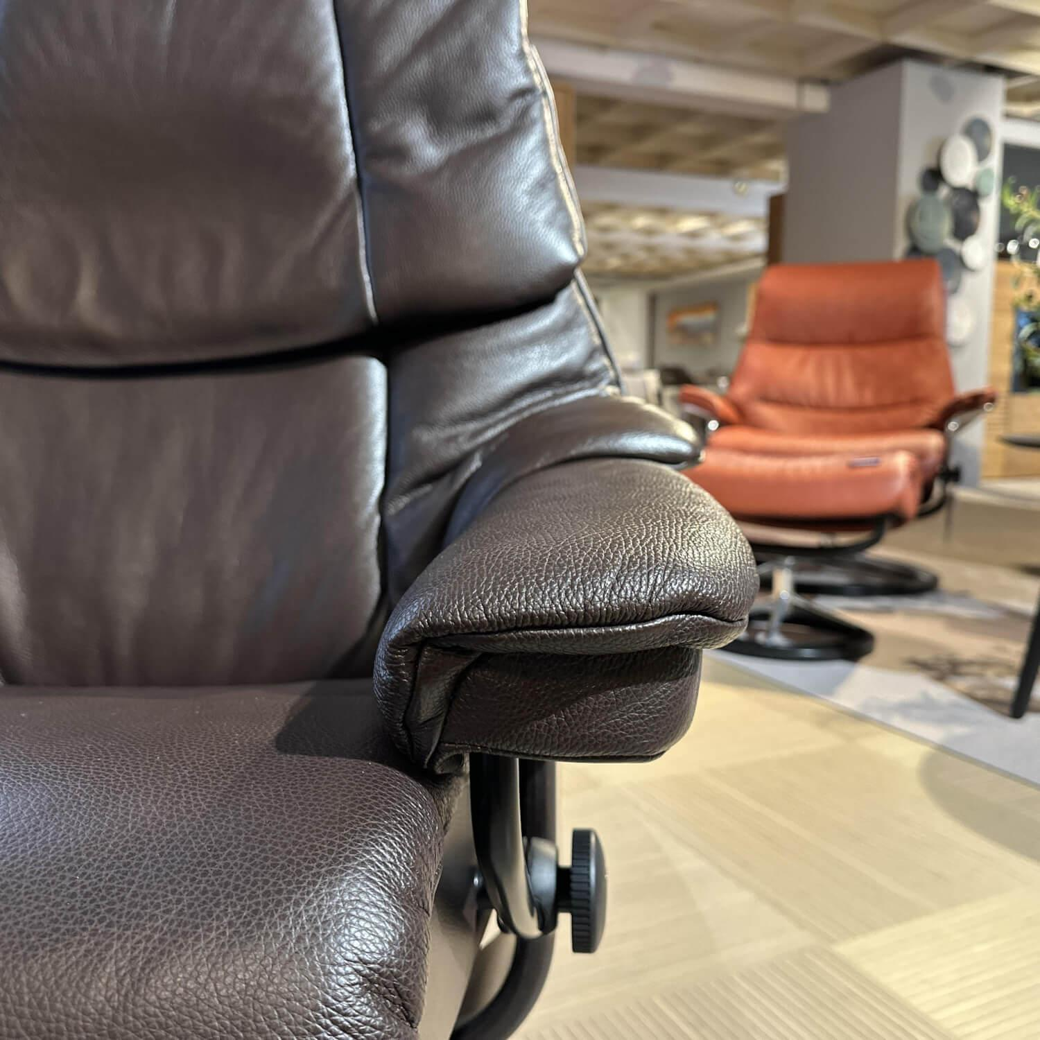 Stressless - Sessel Reno L Leder 091 Cori 85 Brown Braun Gestell Classic Holz 11 Wenge Leg Comfort Mit Kabel - 6