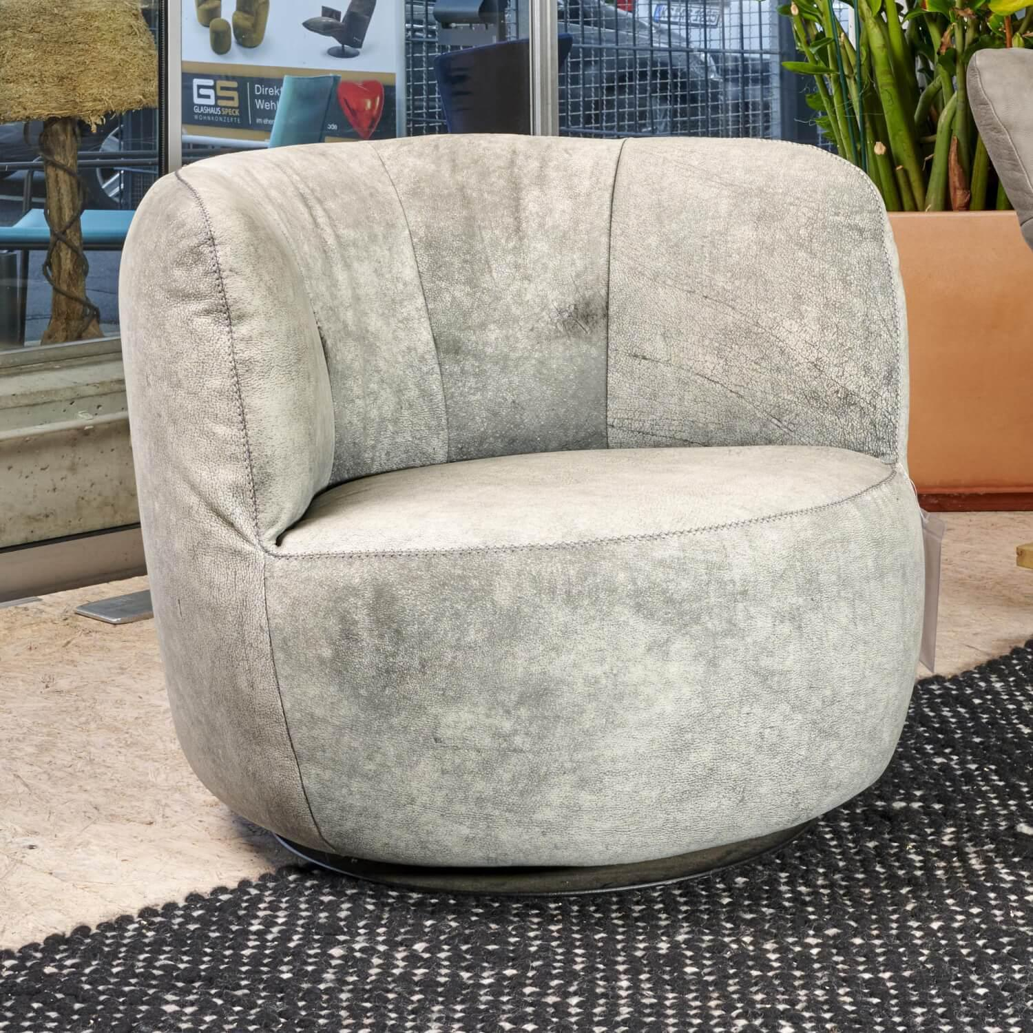 Bullfrog - Sessel Donna Drehbar Bezug Leder Desperado Elefant 2120 63 Grau Mit Schaukelfunktion - 6