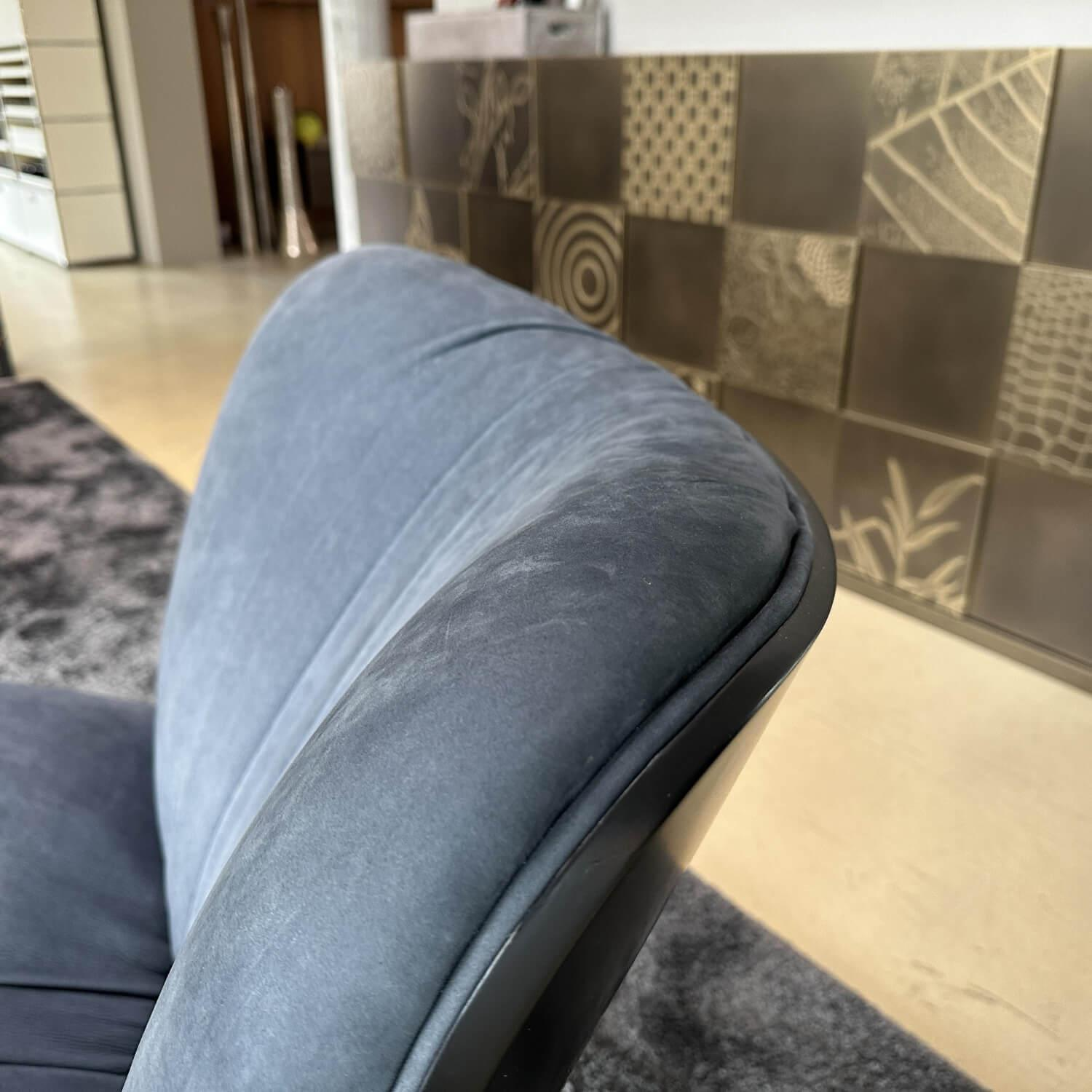 Baxter - Sessel Marilyn Leder A Nabuck Night Blau Schwarz Gestell Metall Schwarz - 4