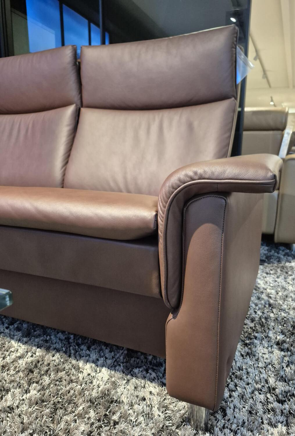 Stressless - Ecksofa Aurora Hoch Leder Paloma Marron Braun Füße Stahl - 2