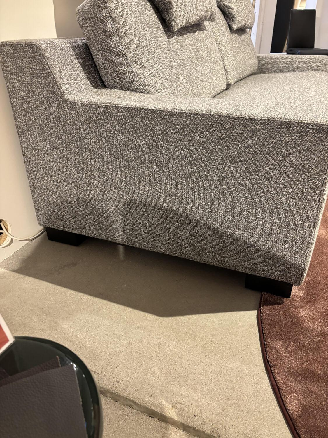 Bielefelder Werkstätten - Sofa Inspiration Stoff Boston 1801 181 Grau Meliert mit 2 Kissen - 3