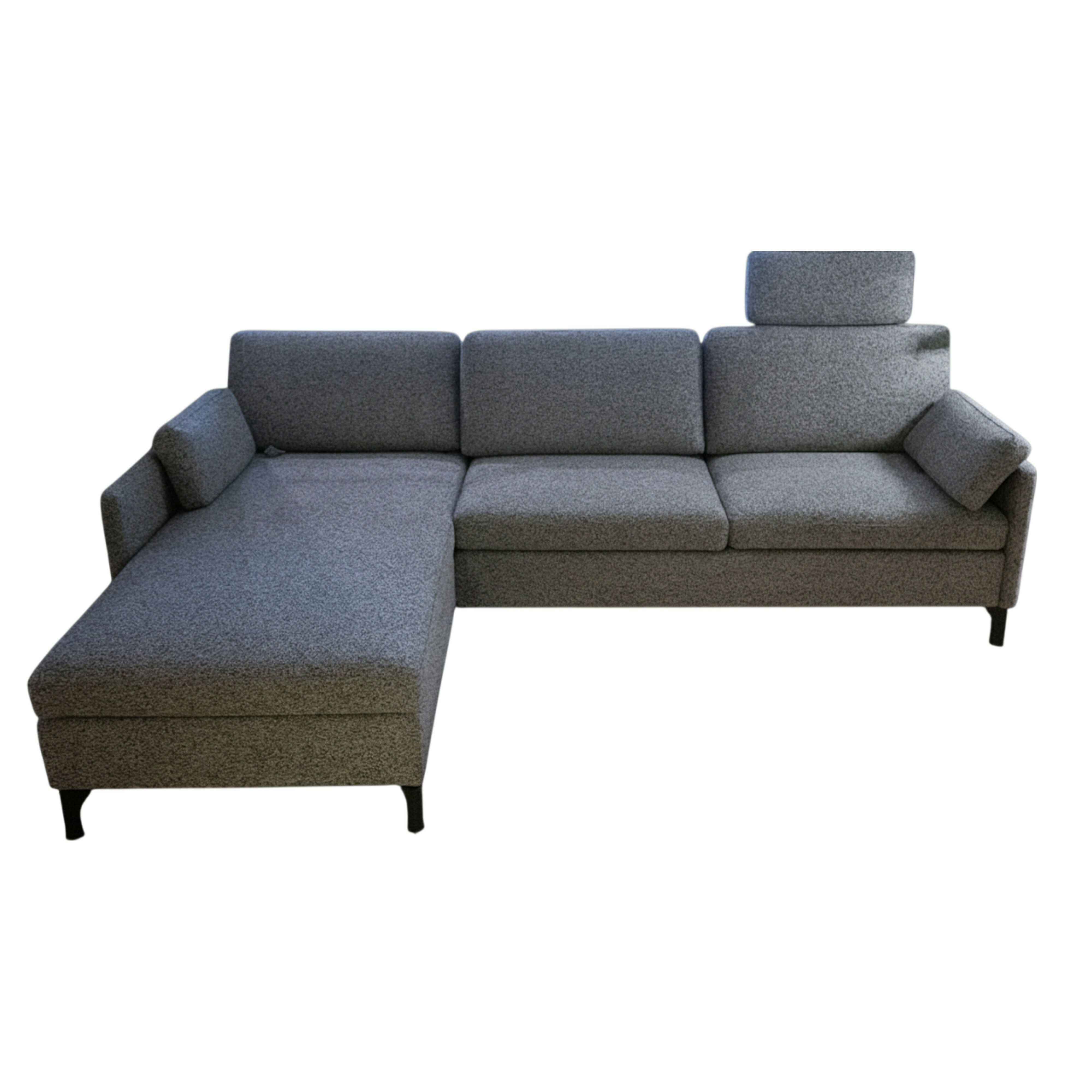 Brühl - Ecksofa Alba Stoff 4403-95 Anthrazit Gestell Metall Schwarz mit Kopfstütze - 1