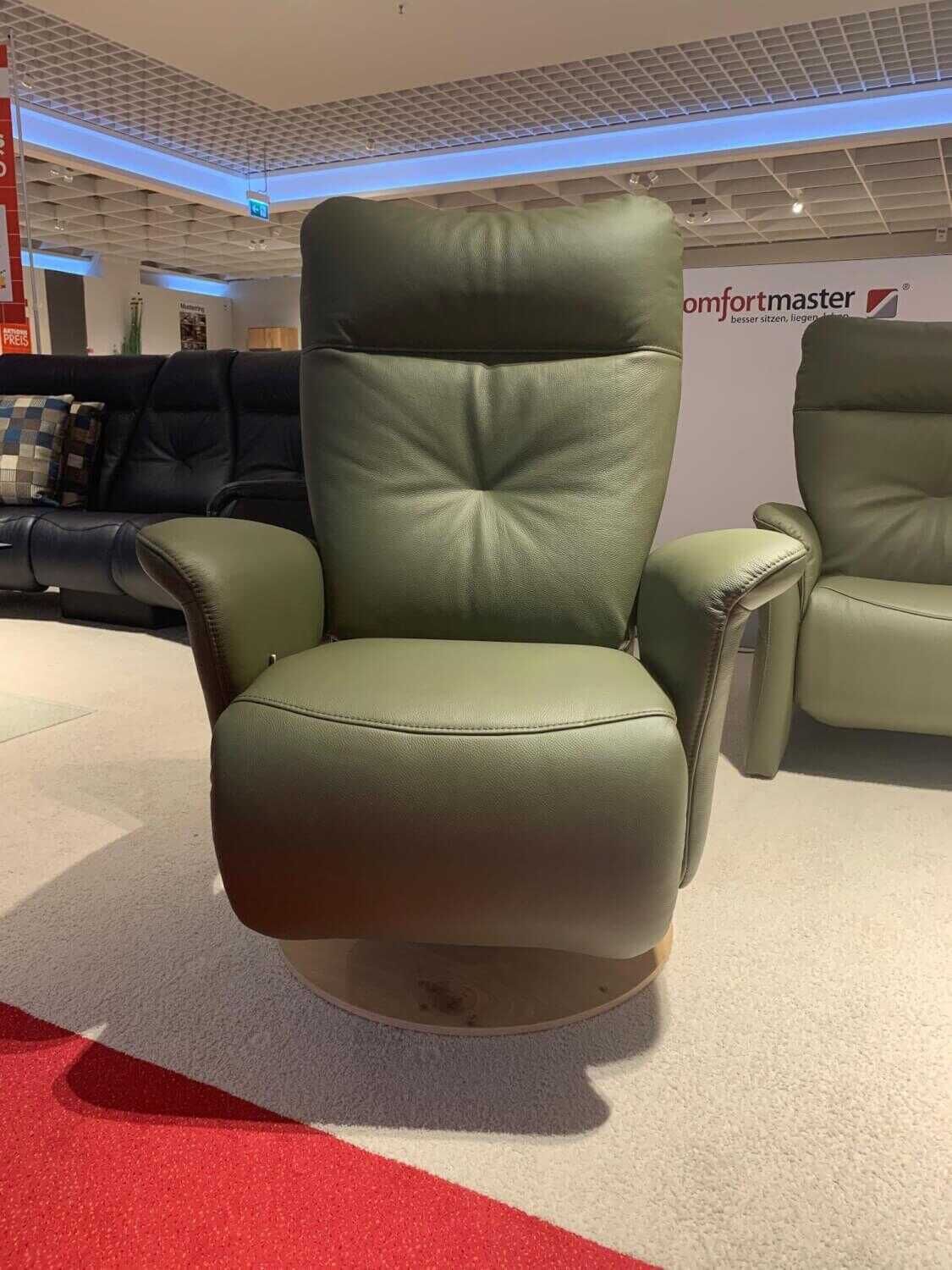 himolla - Garniturr 4525 Leder 24 Zypresse Grün mit 2 Sesseln 7503 - 11