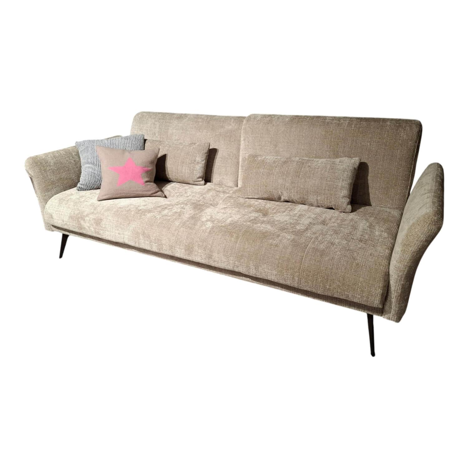 Restyl - Sofa Ambra LS24 Capaz Stoff 2-7066 Silber Grau Metallfuß Schwarz - 1