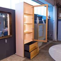Schöner Wohnen-Kollektion - Vitrine Patchwork Echtholz Eiche Furnier Lack Apricot - 10
