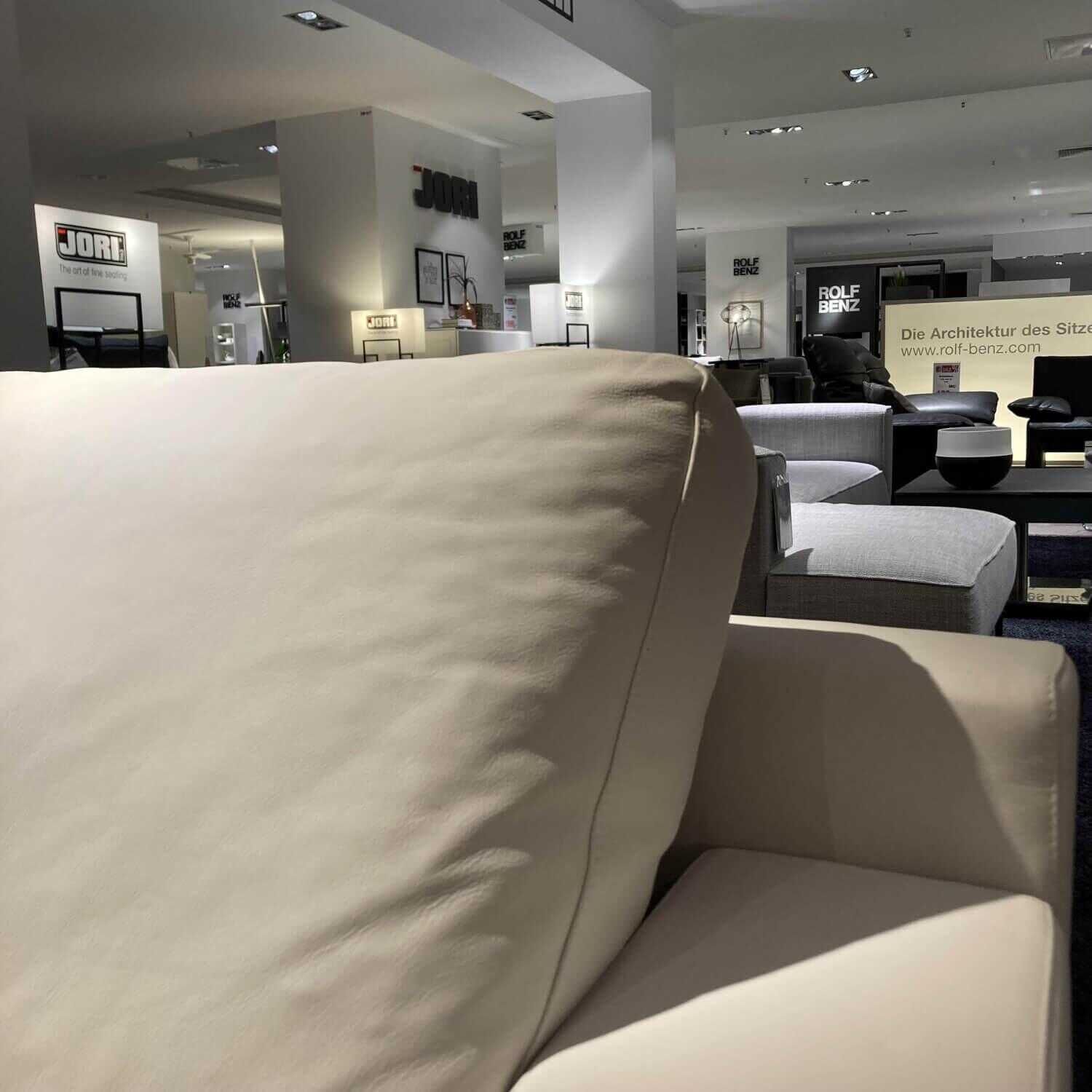 TM Collections - Sofa Rendezvous Leder Duna White 02 Füße Vierkantrohr - 2