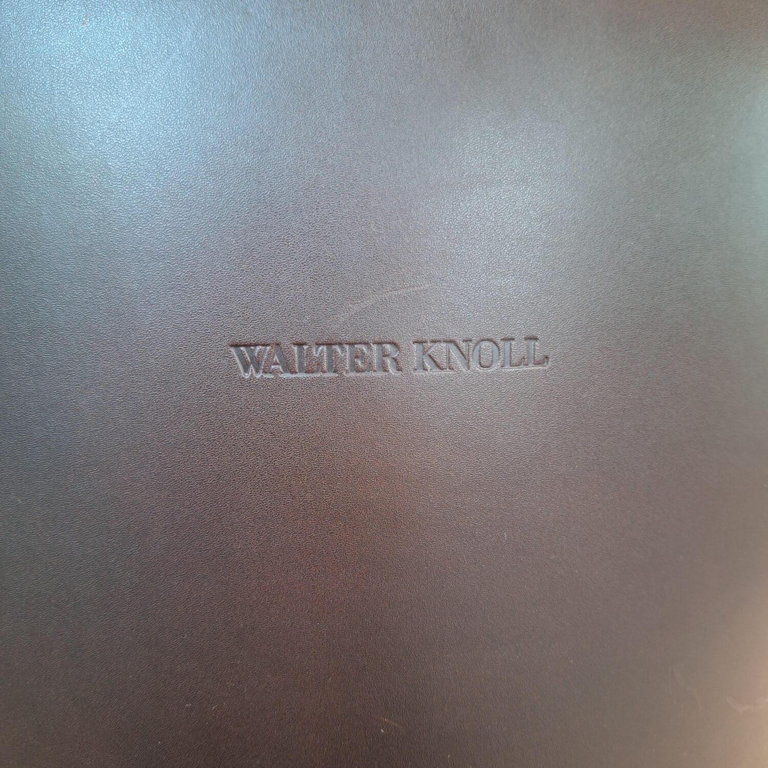 Walter Knoll - Sessel Bao Außen Leder Seddle Coffee Schwarz Innen Stoff Samt Harald Pumpkin Orange Drehteller Schwarz - 2