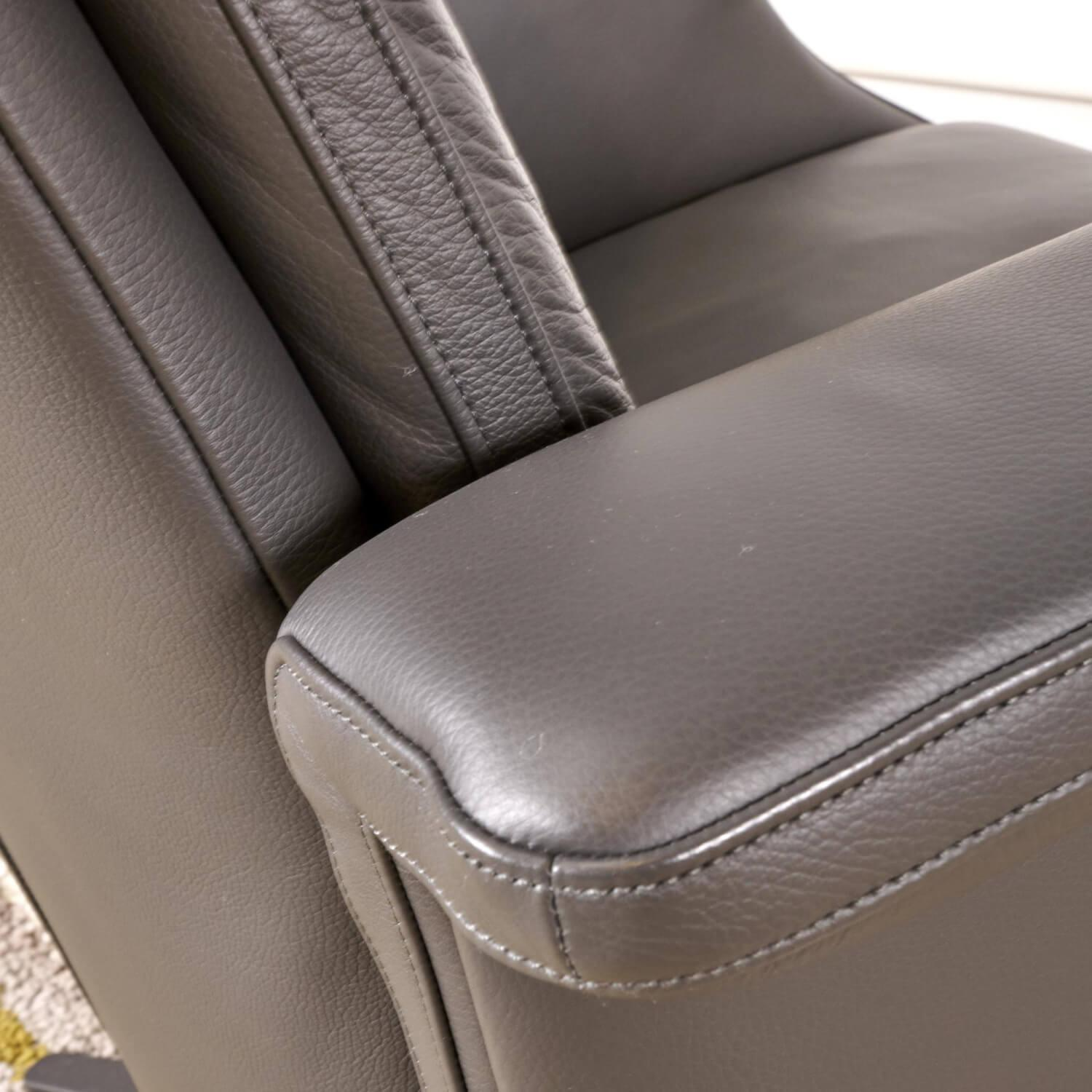 Bielefelder Werkstätten - Sessel Dexter Motorisch Leder Normandie Graphite - 6