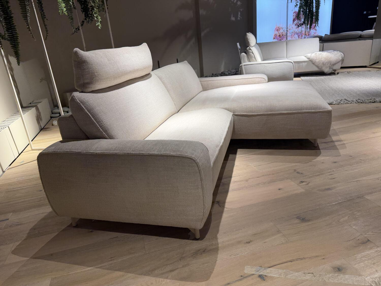 himolla - Ecksofa 1665 Planopoly 8 Stoff 20 Labomba Carrara Beige Füße Metall Beige Inklusive Elektrische Verstellung Mit Akku - 5