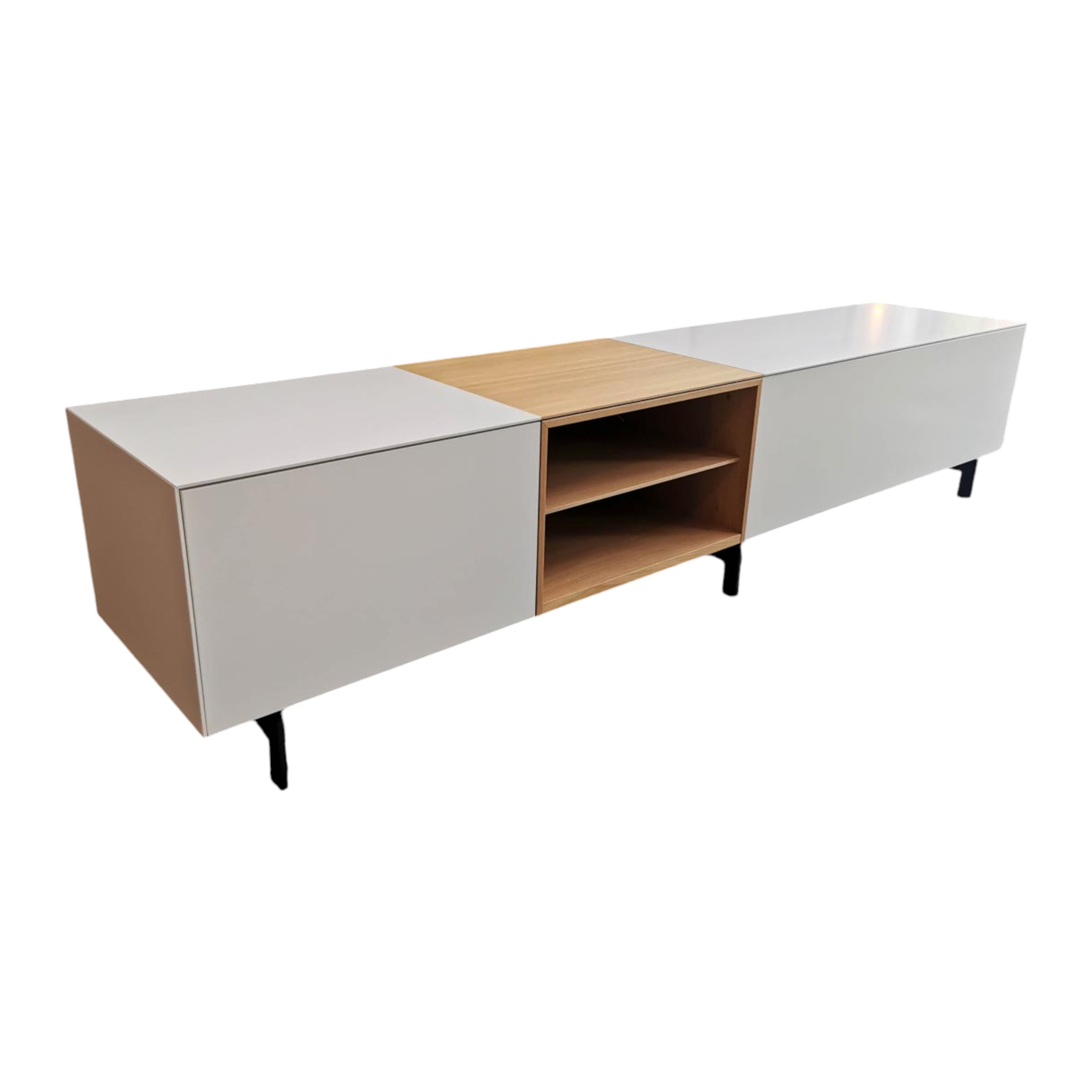 Piure - Sideboard Edit Quick MDF Mattlack P01/P01 Weiß E08 Eiche - 1