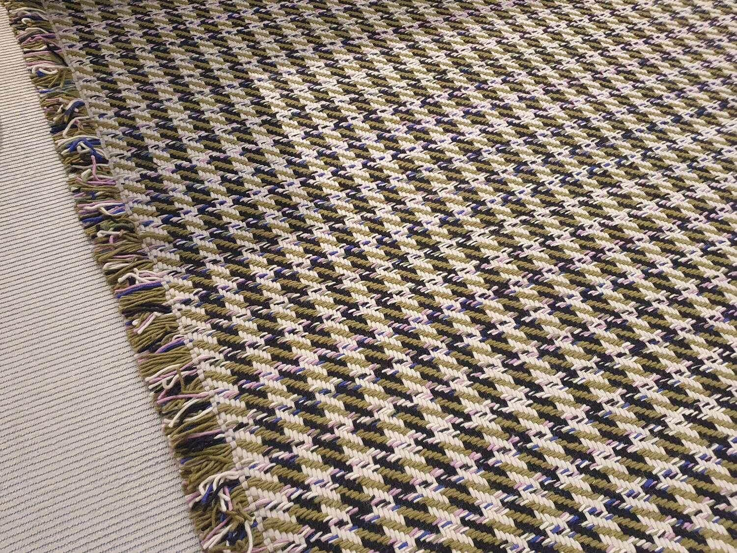 Kvadrat - Teppich 200x300 Dashes New Zealand Schurwolle 0931 Olive Rosa Schwarz Weiß 200x300 - 3