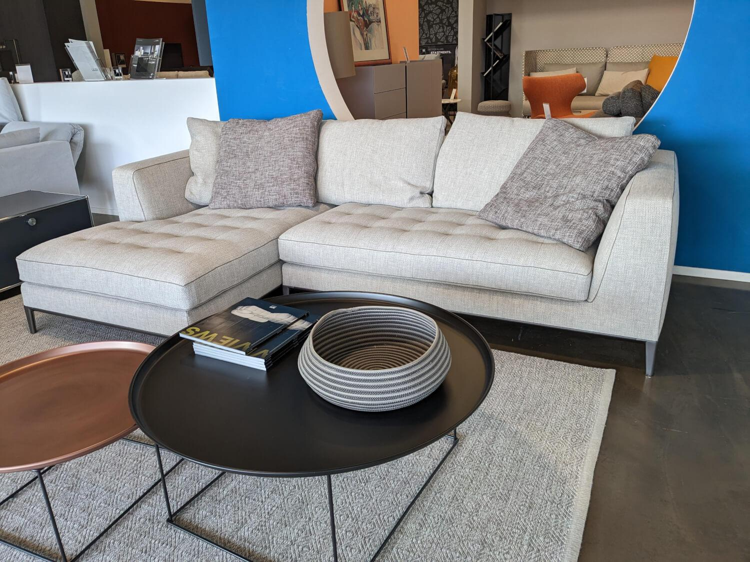 Maxalto - Corner sofa Lucrezia Soft fabric Solaris 300 Tortora Beige with 5 cushions - 8