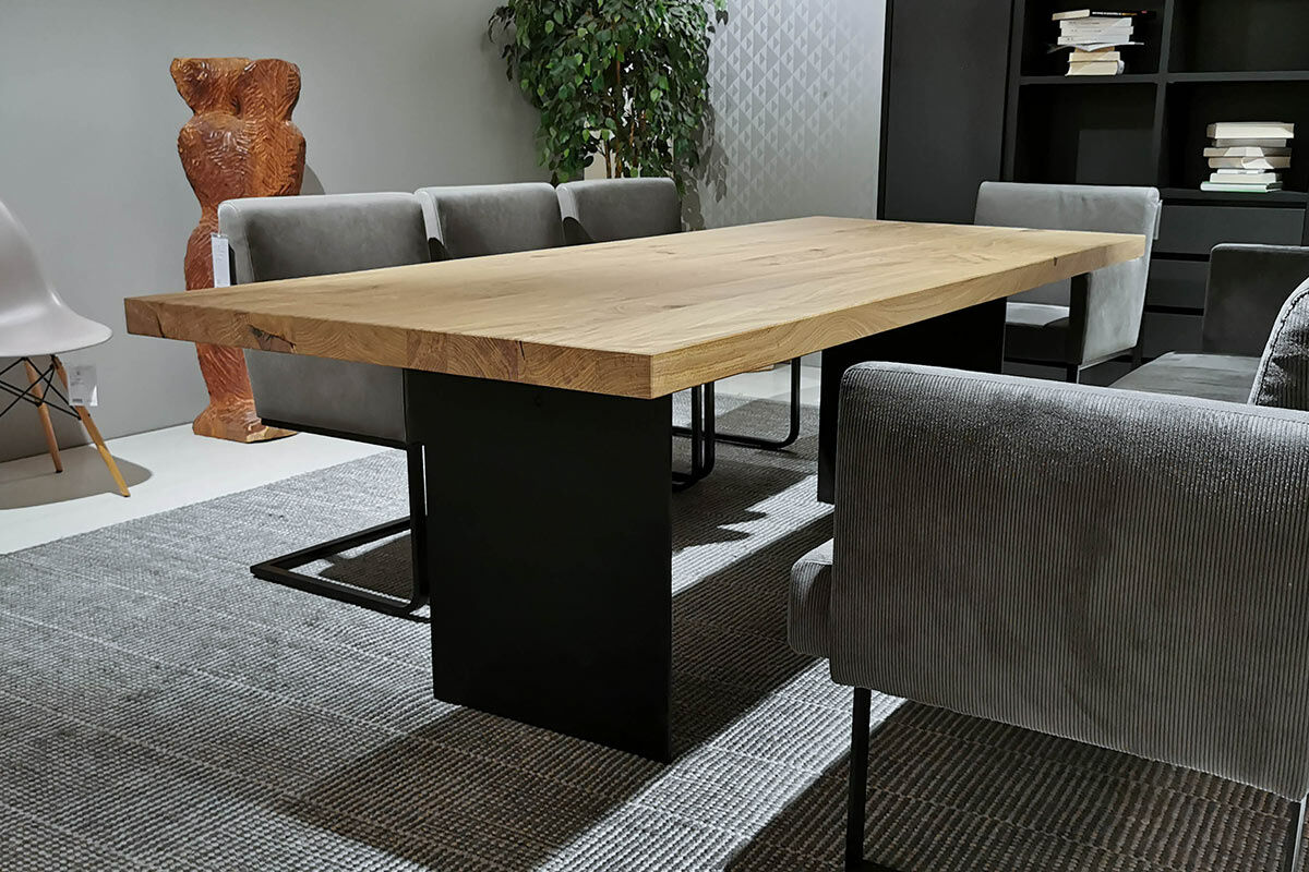 Scholtissek - Esstisch Edition Platte Sibirische Eiche Gestell Schwarz - 2