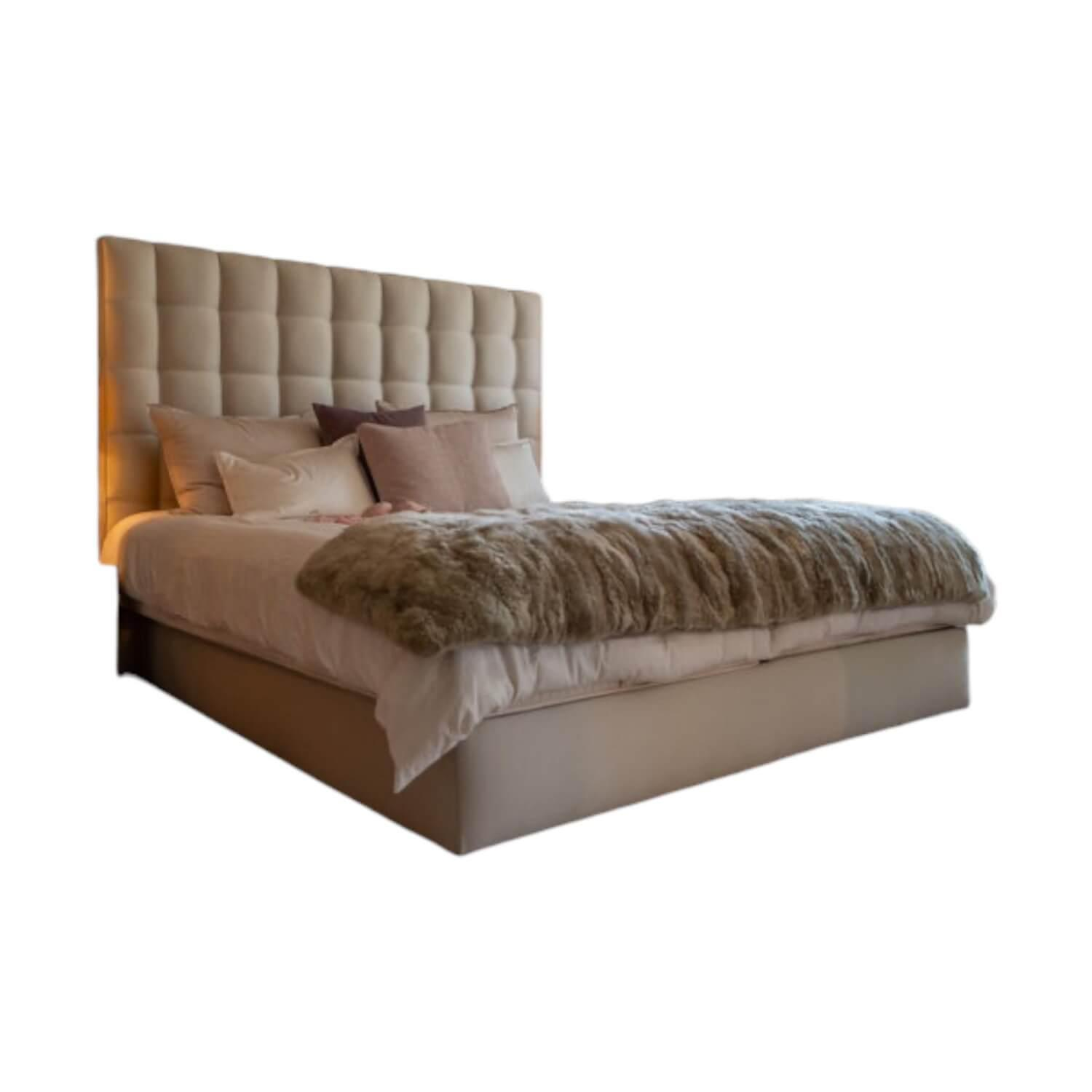 Wittmann - Doppelbett Somnus IV Stoff Beige Kopfteil Manhattan Inklusive Matratze Und Topper - 1
