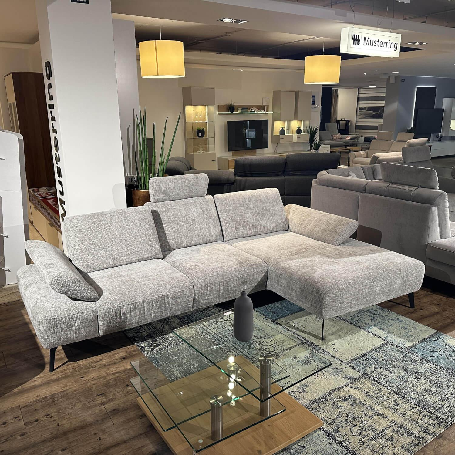 Comfort Republic - Ecksofa Theodor Stoff Renegade 149 Steel Grau Metallfuß Schwarz Mit Motorischer Verstellung - 6