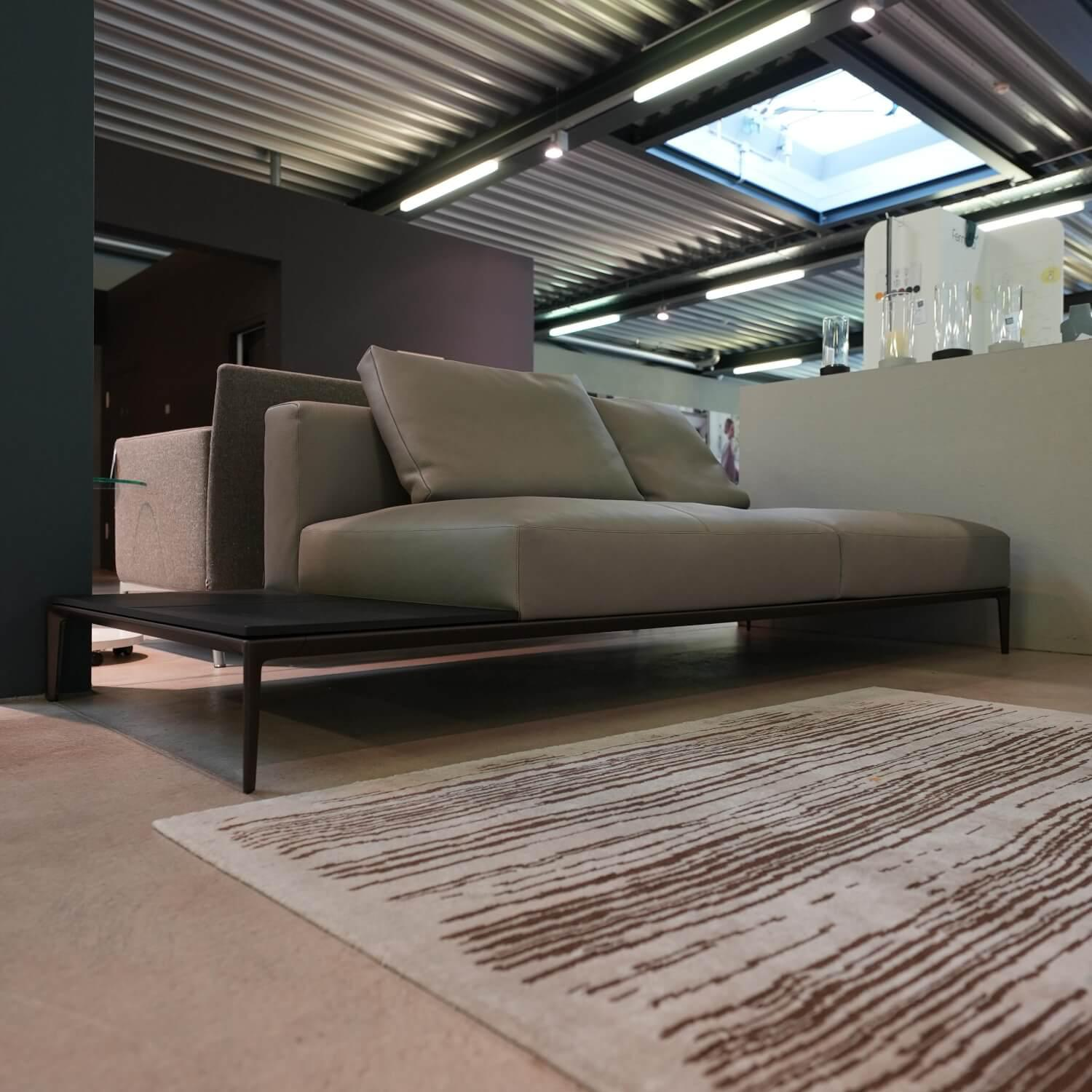 Walter Knoll - Recamiere Jaan Living 783 25 Bezug Leder Safari Mineral Grau mit Ablageboard - 7