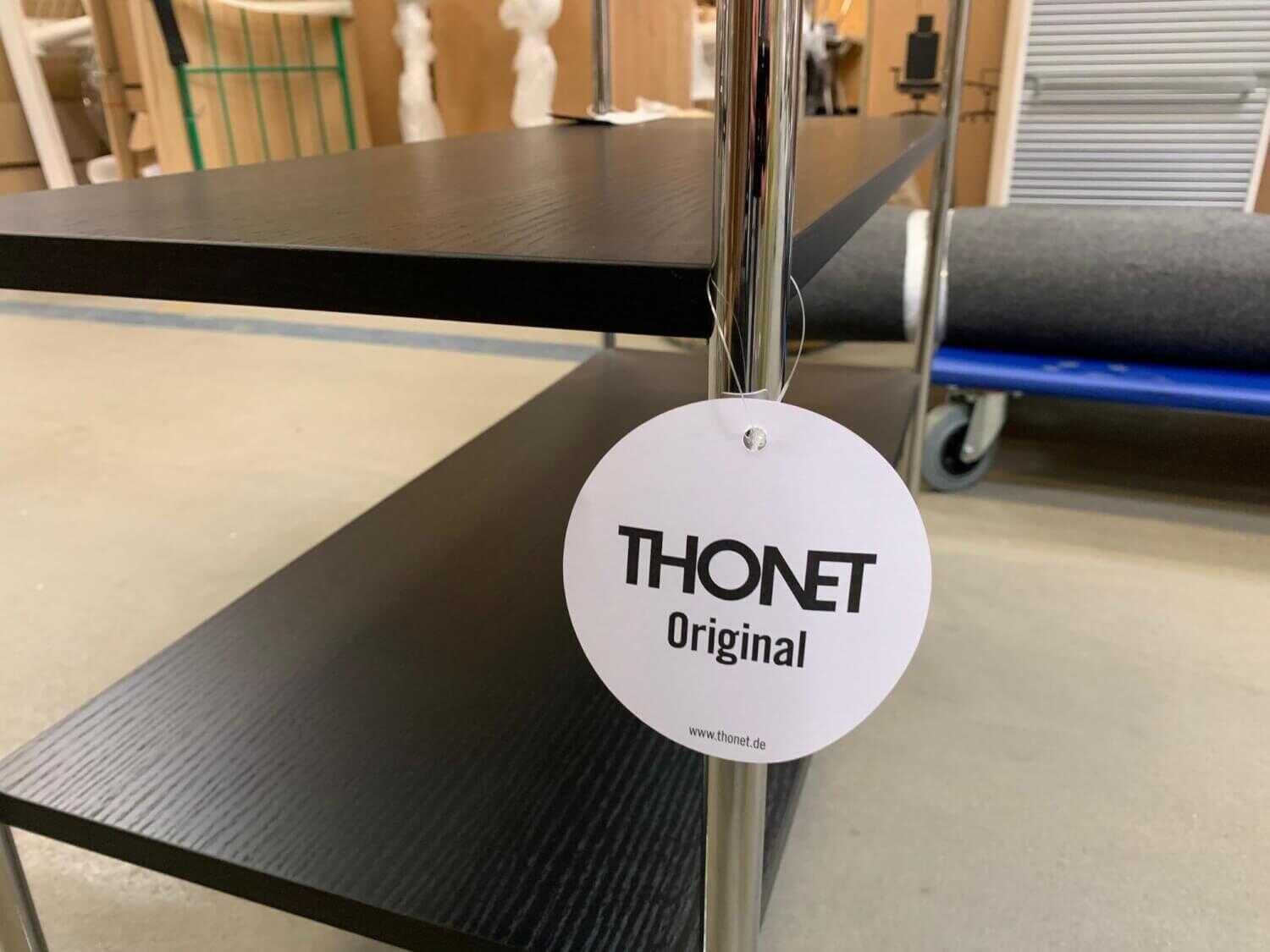 Thonet - Regal B22A Esche Furniert Schwarz Gebeizt Gestell Chrom - 4