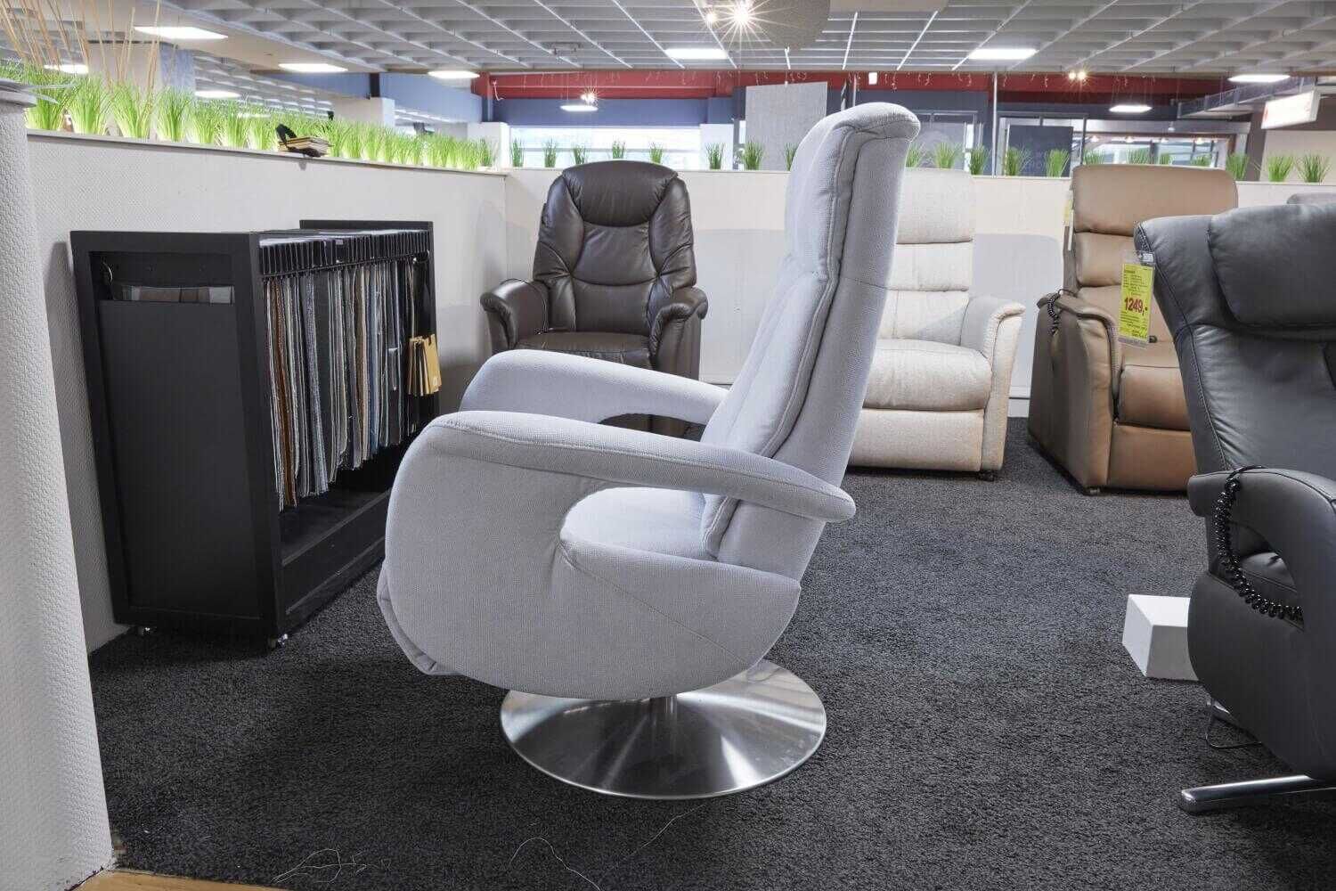 Couchliebe - Relaxsessel PP-RS19017 Stoff Svea Silber PG 12 mit Relaxfunktion - 4