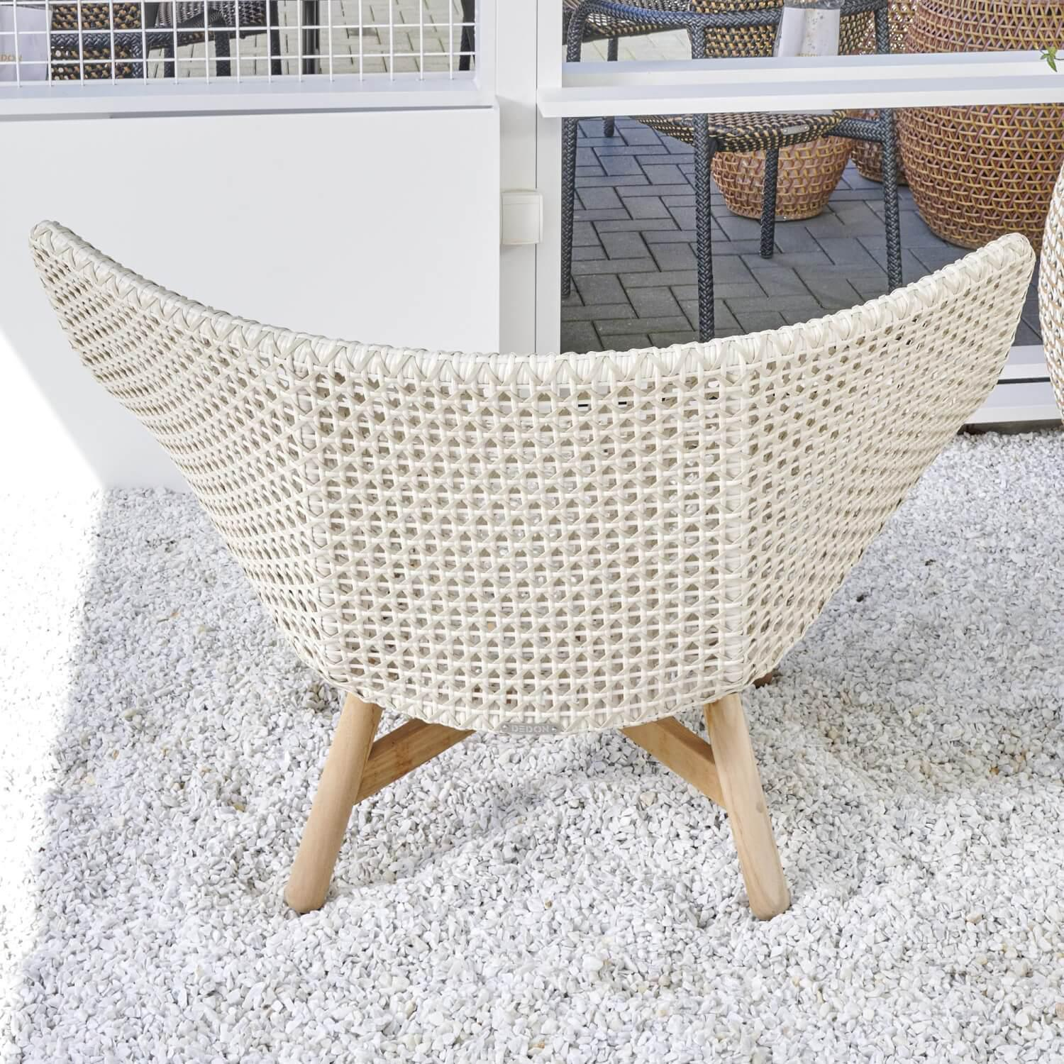 DEDON - Lounge Sessel Mbrace Bezug Stoff Kvadrat Patio 140 677 Geflecht Seasalt 140 Gestell Teak - 7