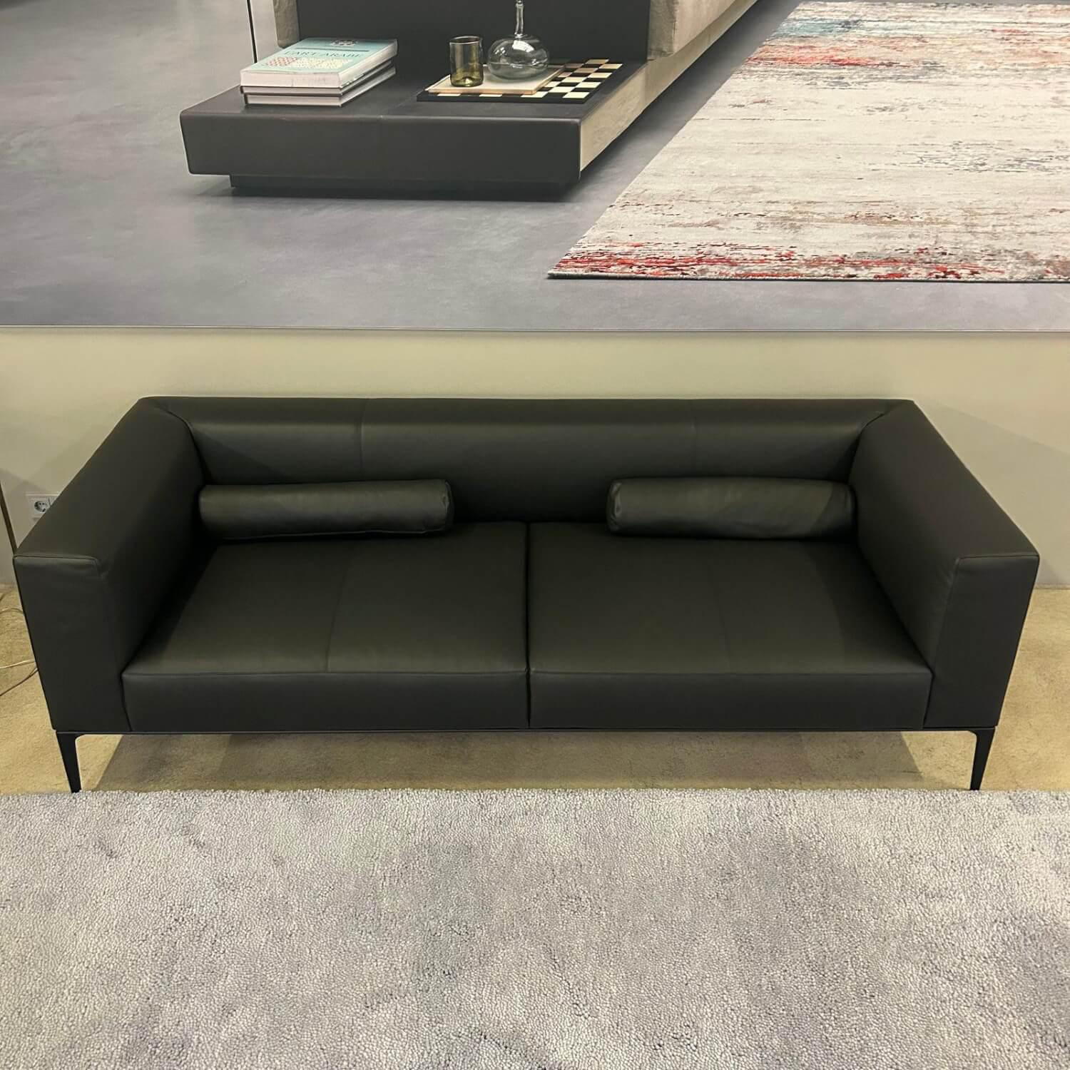 Walter Knoll - Sofa Jaan Living 782 30 Leder Palladio Nero Schwarz Gestell Aluminium Schwarz Matt Pulverbeschichtet - 3