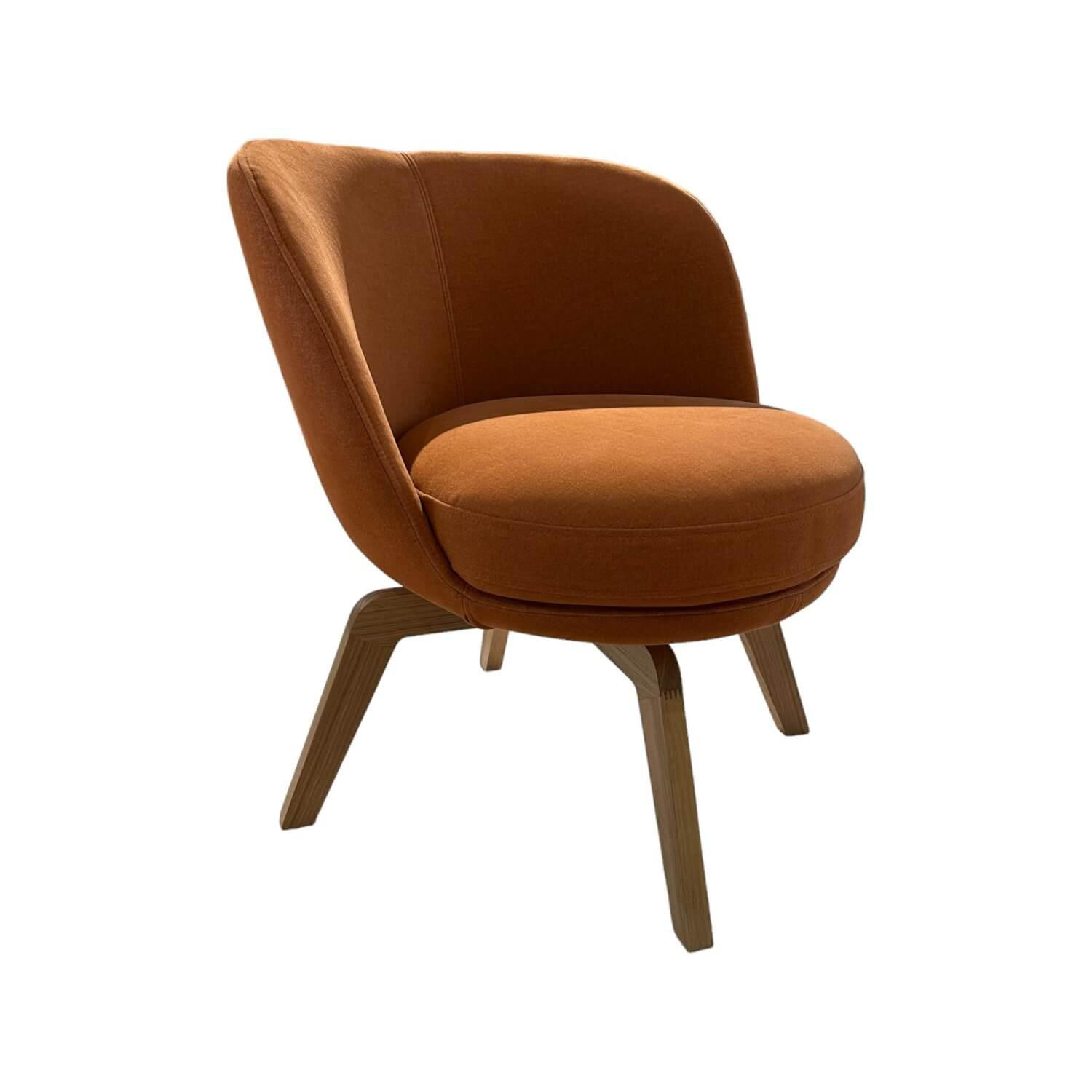 Drehsessel 562 Stoff 15.410 Orange Gestell Eiche Rolf Benz - Drehsessel 562 Stoff 15.410 Orange Gestell Eiche - 1