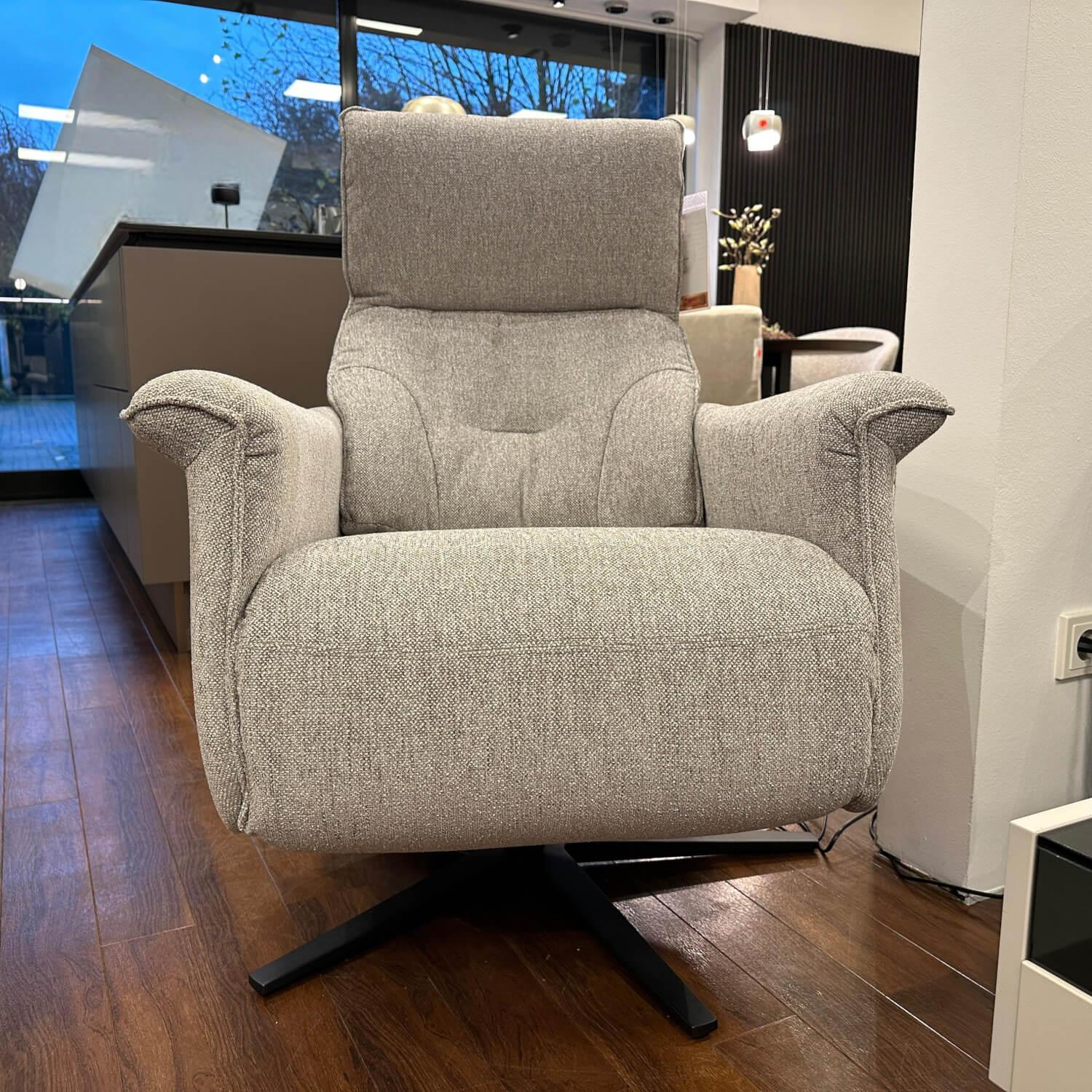 Rom - Sessel Melody 1C M Stoff Alvaro Grege Grau Gestell Stahl Mattschwarz Lackiert Mit Elektrischer Verstellung - 3