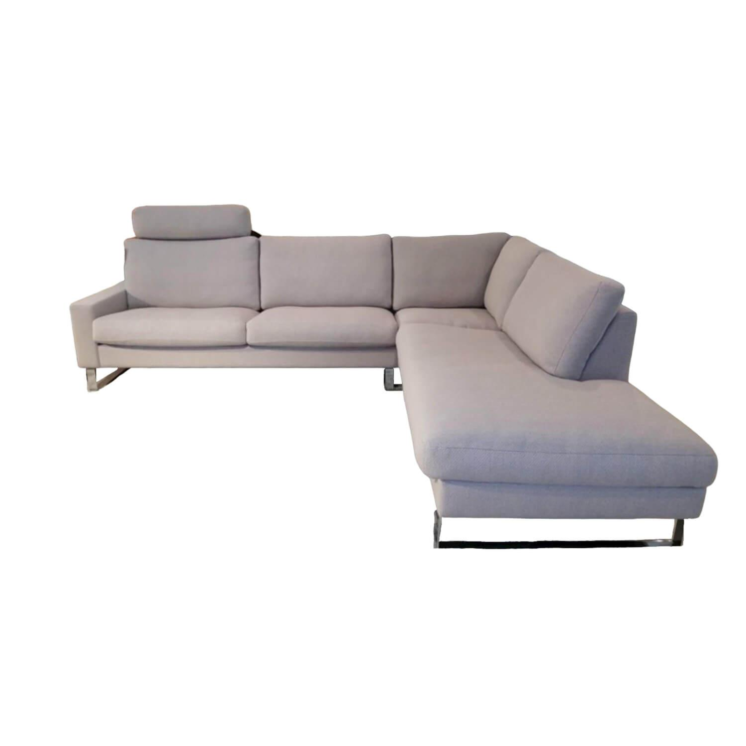Sofa CL 500 Bezug Stoff Kust Grau 2016.98 Metallkufe Chrom Glänzend