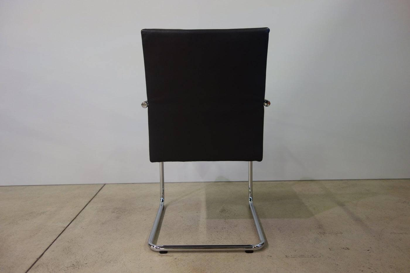Walter Knoll - Freischwinger George 1577 Leder Cashmere 1314 Slate Schwarz Gestell Rundrohrstahl Hochglanz Verchromt - 4