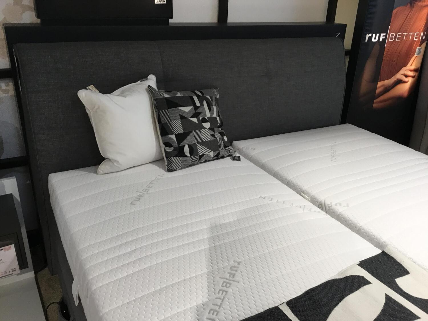 RUF Betten - Boxspringbett Minerva 47640 Stoff 06324 Grau Füße Metall Schwarz Mit Motorischer Verstellung - 5