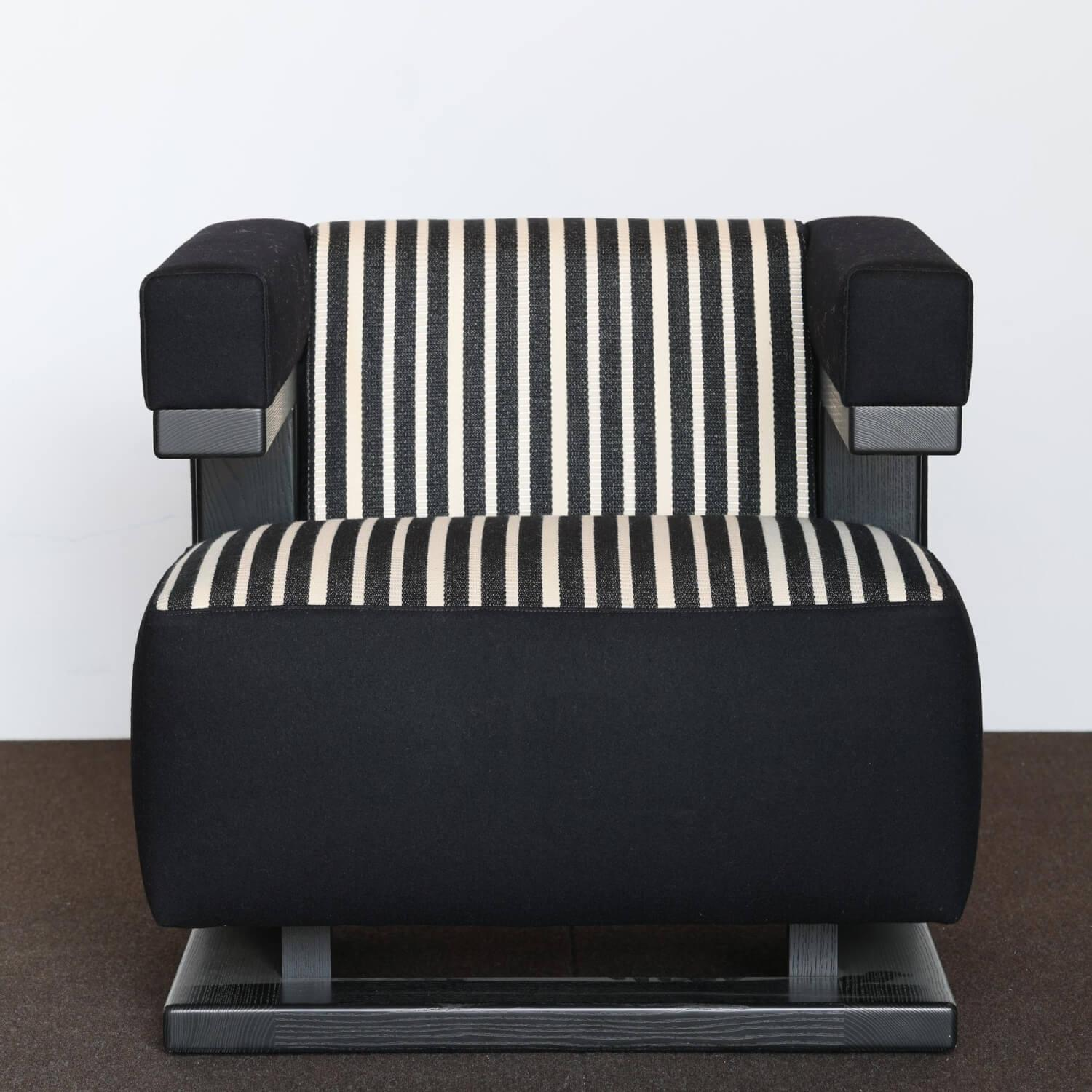Tecta - Gropius Sessel Gestell Esche Massiv Schwarz Bezug Bauhaus-Stoff Schwarz/Weiß Und Schwarz - 4