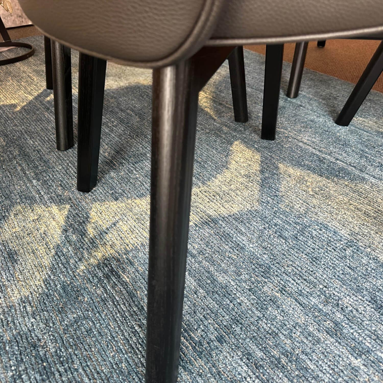 Wittmann - 4er Set Stuhl Morton 22194 Leder Toro Taube Braun Grau Füße Esche Schwarz Lackiert - 5