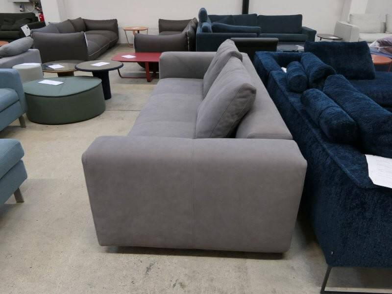 COR - Sofa Moss leather 681 graphite gray Frame F05 fine structure black Including back cushions - 4