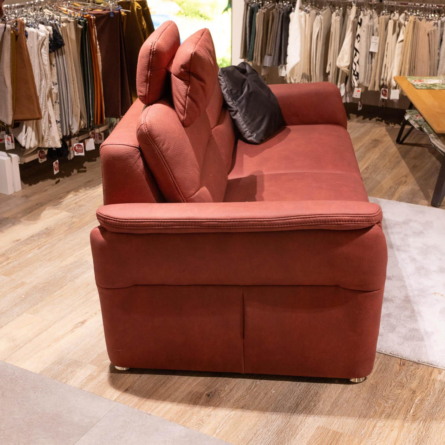 OrthoSedis - Polstergarnitur Stoff Ares Bordeaux Rot Fuß Aluminium Poliert Inklusive Kissen - 16