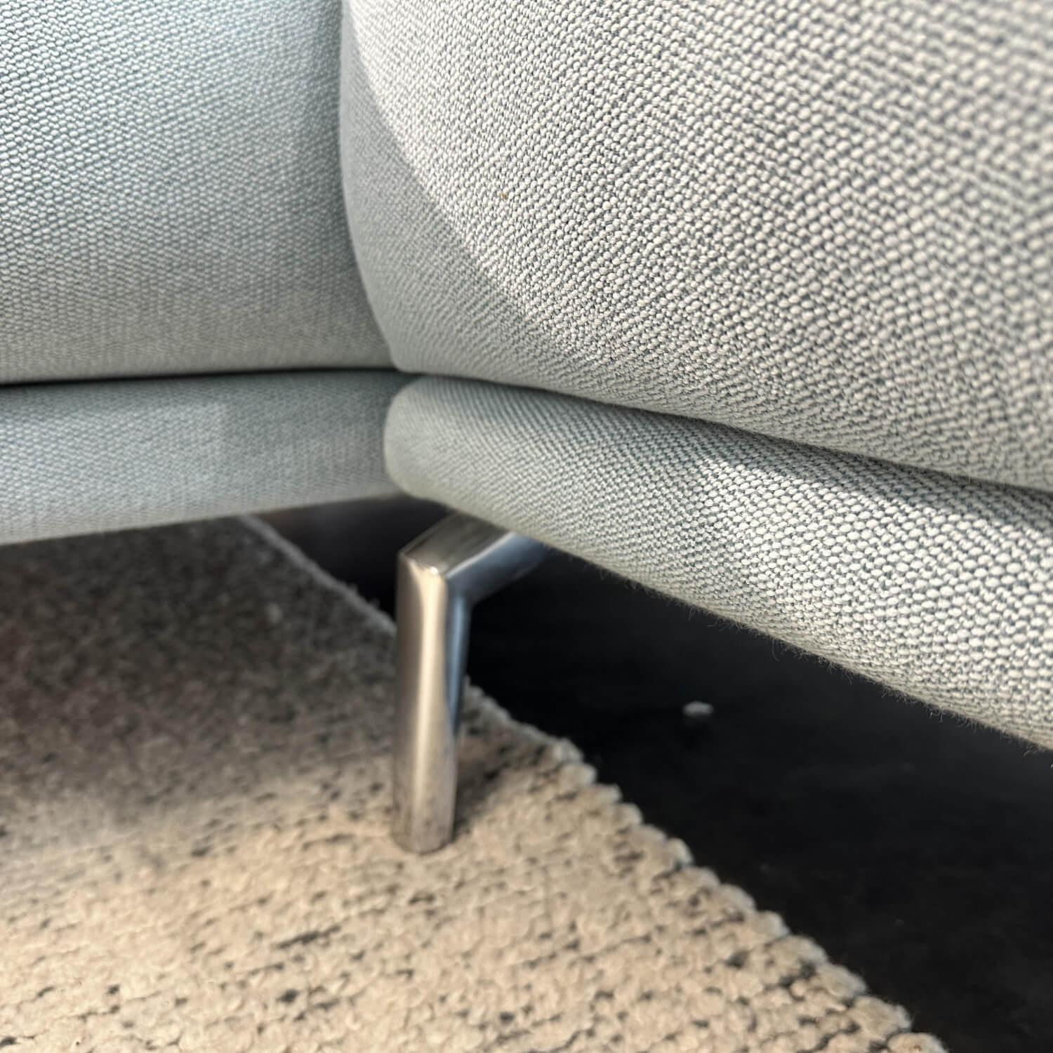 Leolux - Ecksofa Bellice Stoff 20545 Prairie 45 Blau Grau Füße Fino Aluminium Poliert Inklusive Kissen - 2