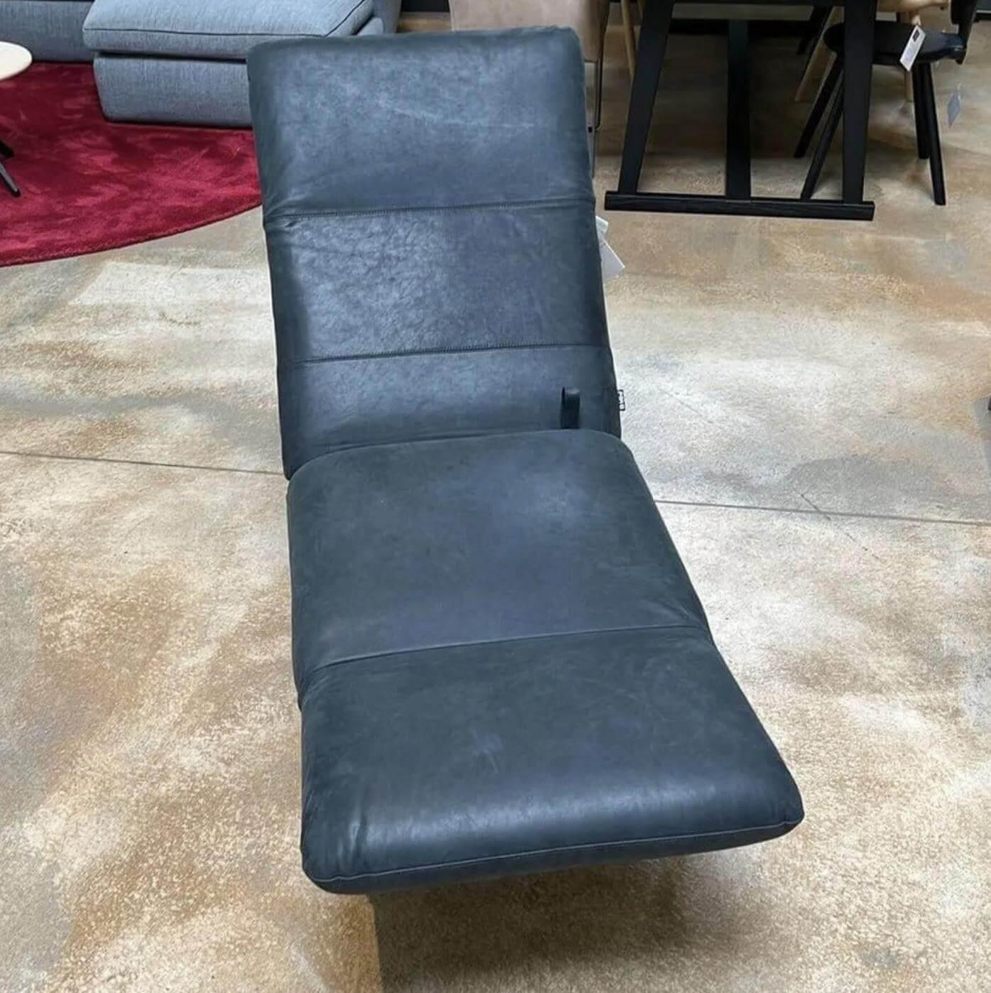 Brühl - Sessel Roro Small Leder Glove Schwarz Gestell Schwarz Pulverbeschichtet Mit Rollen Schwarz Armlehne rechts - 5